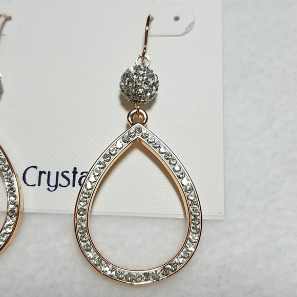 Rose Gold-tone And Crystal Dangle earrings - Picture 3 of 5